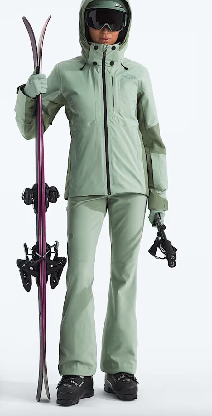 $235 The North Face Womens Snoga Ski Pants L Regular Green Slate Moss WindWall